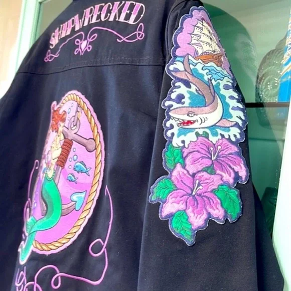 Custom mermaid biker jacket size medium